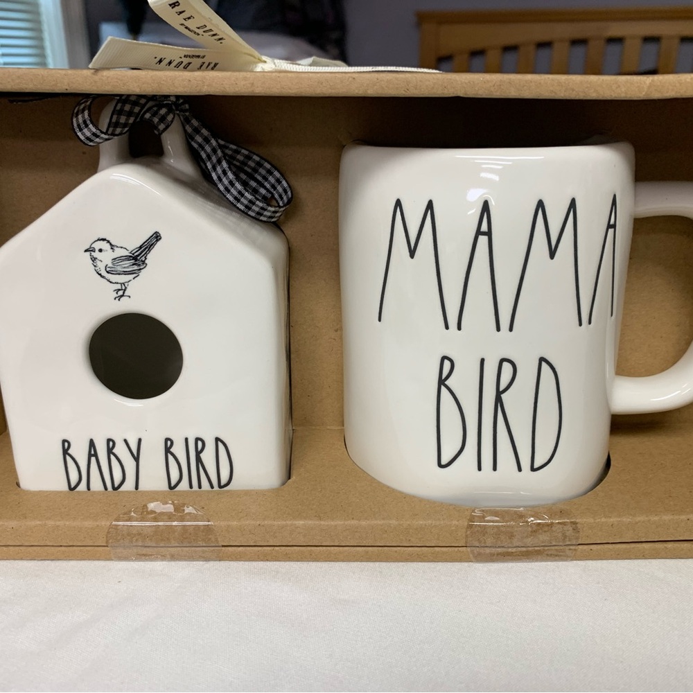 New in Box Rae Dunn Set. Mug and birdhouse